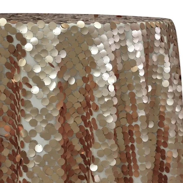 2pcs - Payette Sequins Table Linen 85"x85" Square - Champagne