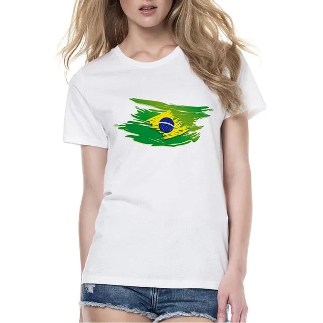 Brazil Flag Matching Couple Tees