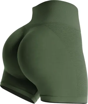 Buauty Gym Shorts Women, Seamless Yoga Workout Shorts, High-Waisted 3.6'' Scrunch Butt Booty Lifting Athletic Running Shorts