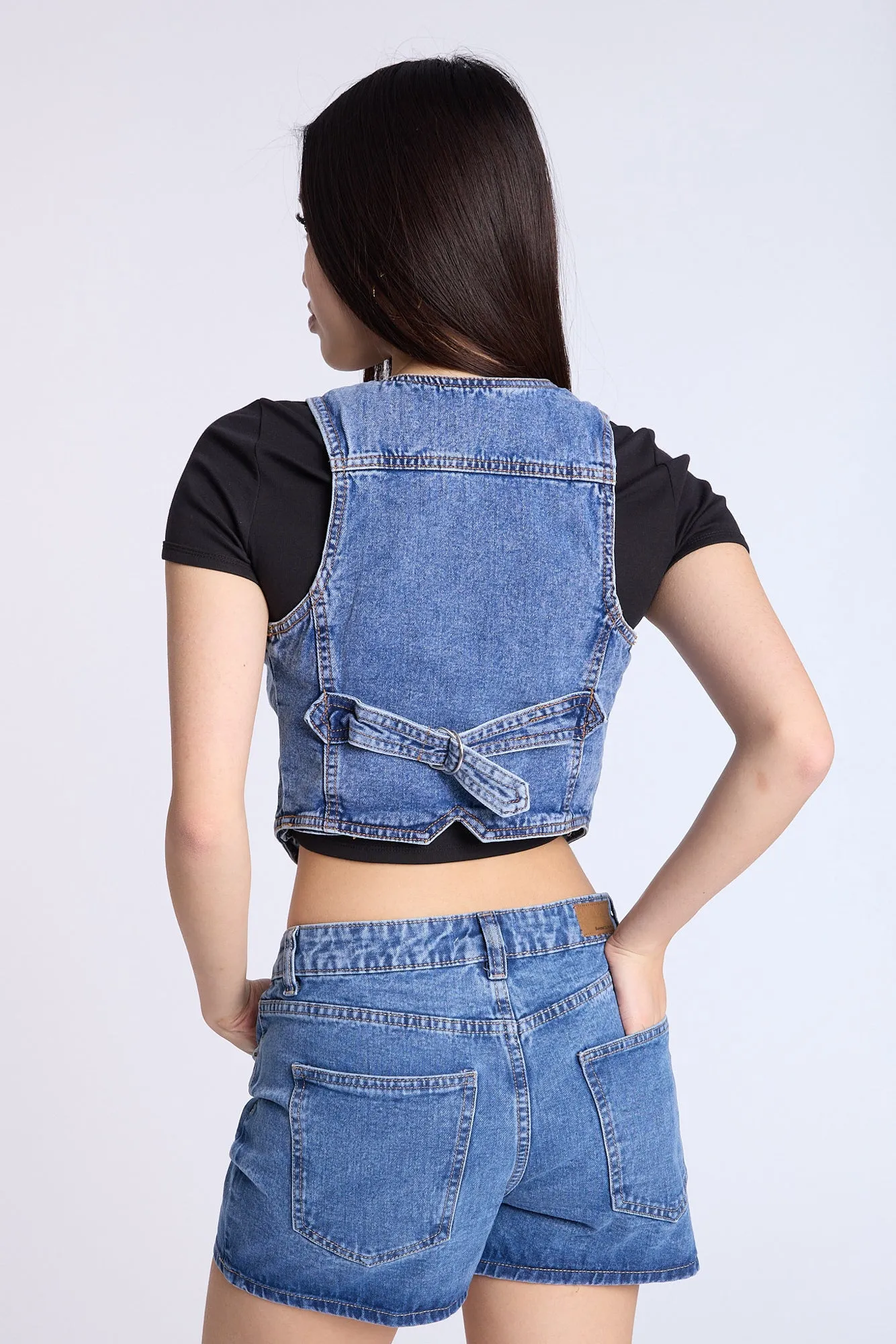 Denim Button-Up Vest