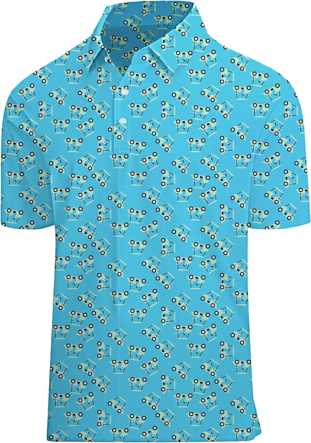Golf Shirts for Men Printed Performance Moisture Wicking Short Sleeve Dry Fit Polo Shirts