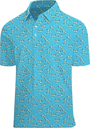 Golf Shirts for Men Printed Performance Moisture Wicking Short Sleeve Dry Fit Polo Shirts
