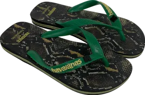 Havaianas Black X Rotate Animal Print Flip Flops UK 6 EU 39 👠