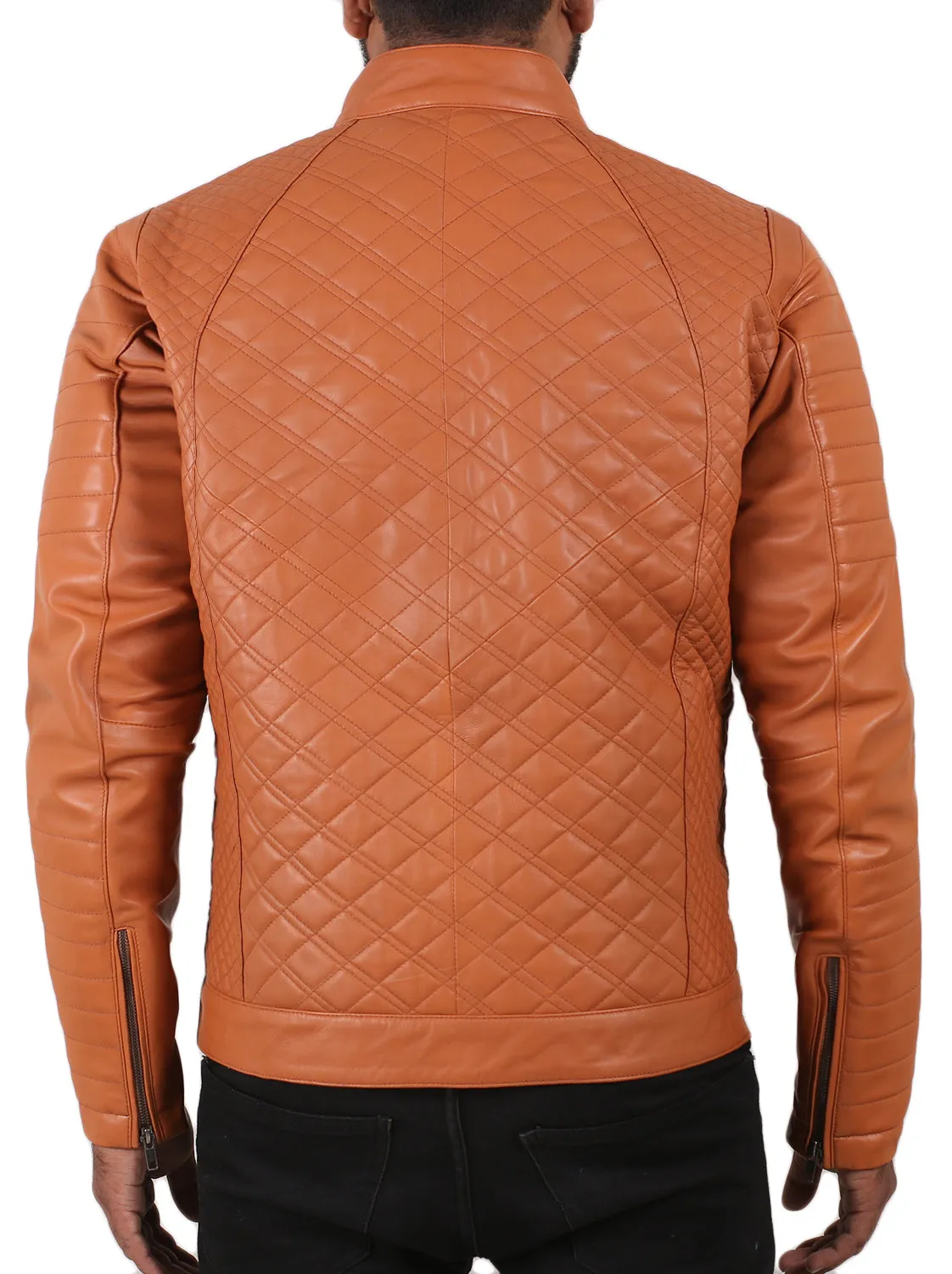 Leather Jackets Hub Mens Genuine Lambskin Leather Jacket (Black, Fencing Jacket) - 1501491