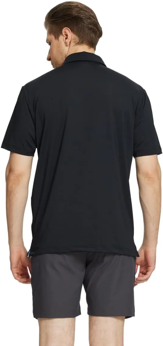 M MAELREG Golf Shirts for Men Quick Dry Short Sleeve Casual Stylish Moisture Wicking Chest Print Collared Mens Polo Shirts