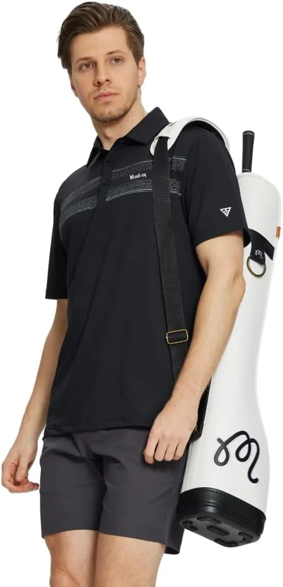 M MAELREG Golf Shirts for Men Quick Dry Short Sleeve Casual Stylish Moisture Wicking Chest Print Collared Mens Polo Shirts