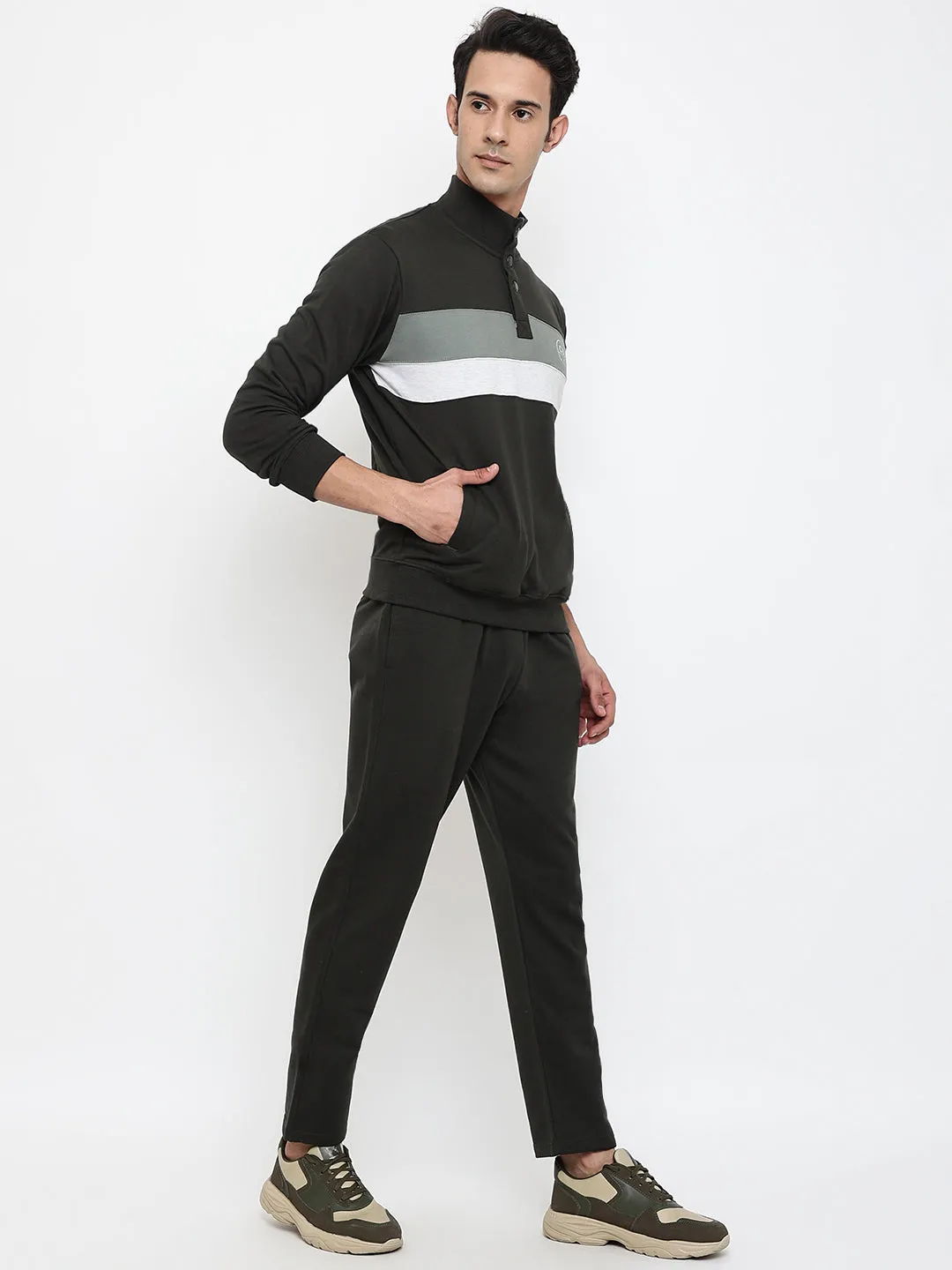 Men Olive Tracksuit
