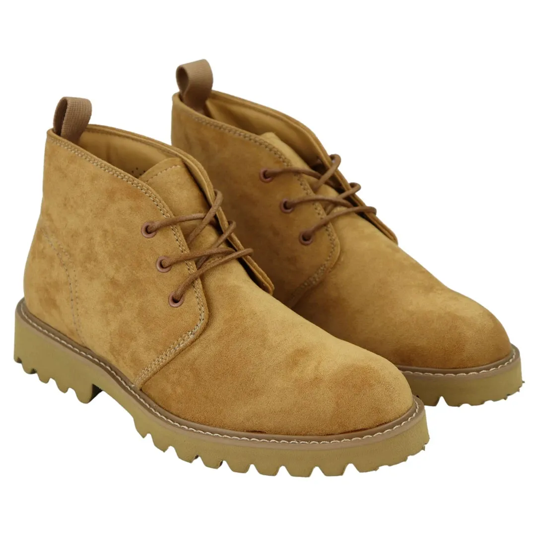 Mens Casual Hiking Boots Jeans Laced Ankle Suede Chukka