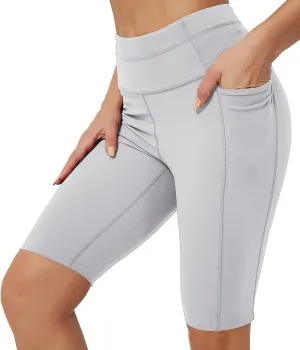 Rataves Womens Shorts 10" Workout Yoga Shorts with Pockets High Waisted Athletic Shorts Running Biker Shorts??007??