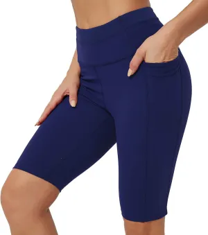 Rataves Womens Shorts 10" Workout Yoga Shorts with Pockets High Waisted Athletic Shorts Running Biker Shorts??007??