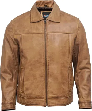 Vintage Leather Jacket Mens - Real Lambskin Classic Turn Down Collar Leather Jackets For Men