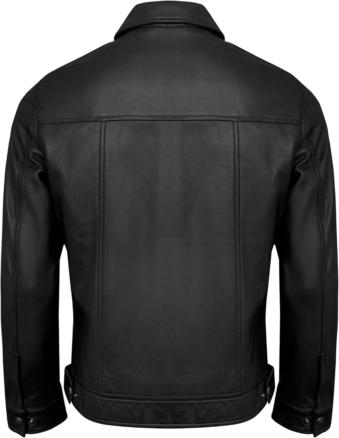 Vintage Leather Jacket Mens - Real Lambskin Classic Turn Down Collar Leather Jackets For Men