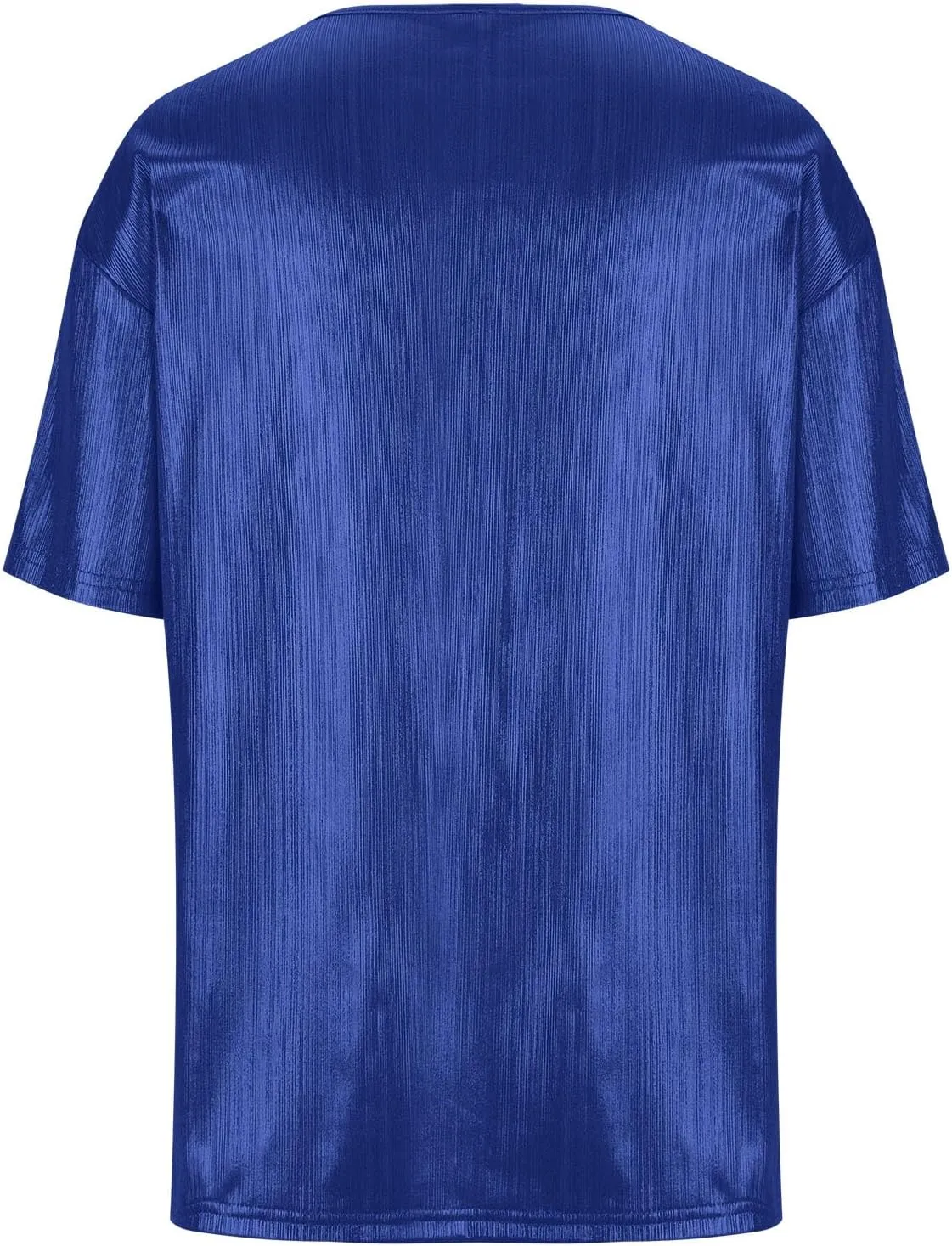 Women's Shiny Metallic Tops Short Sleeve T Shirt Glitter Party Disco Club Tees Holographic Music Festival Outfit